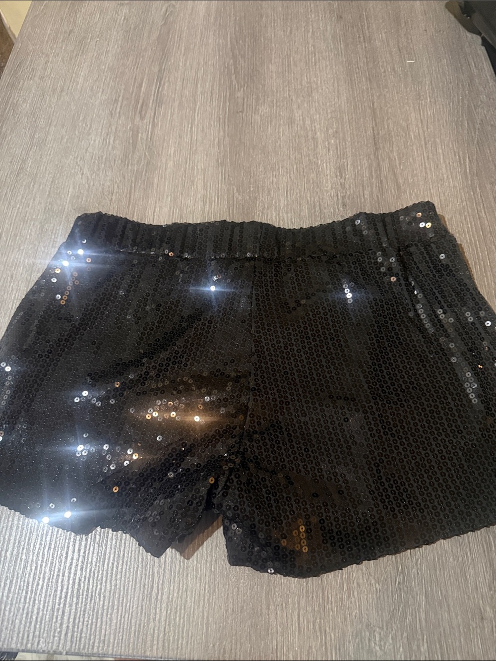 Spirit Black Sequin High-Waist Women's Shorts - Picture 3 of 4